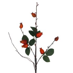 Orange Large Rosehip Spray, 64cm